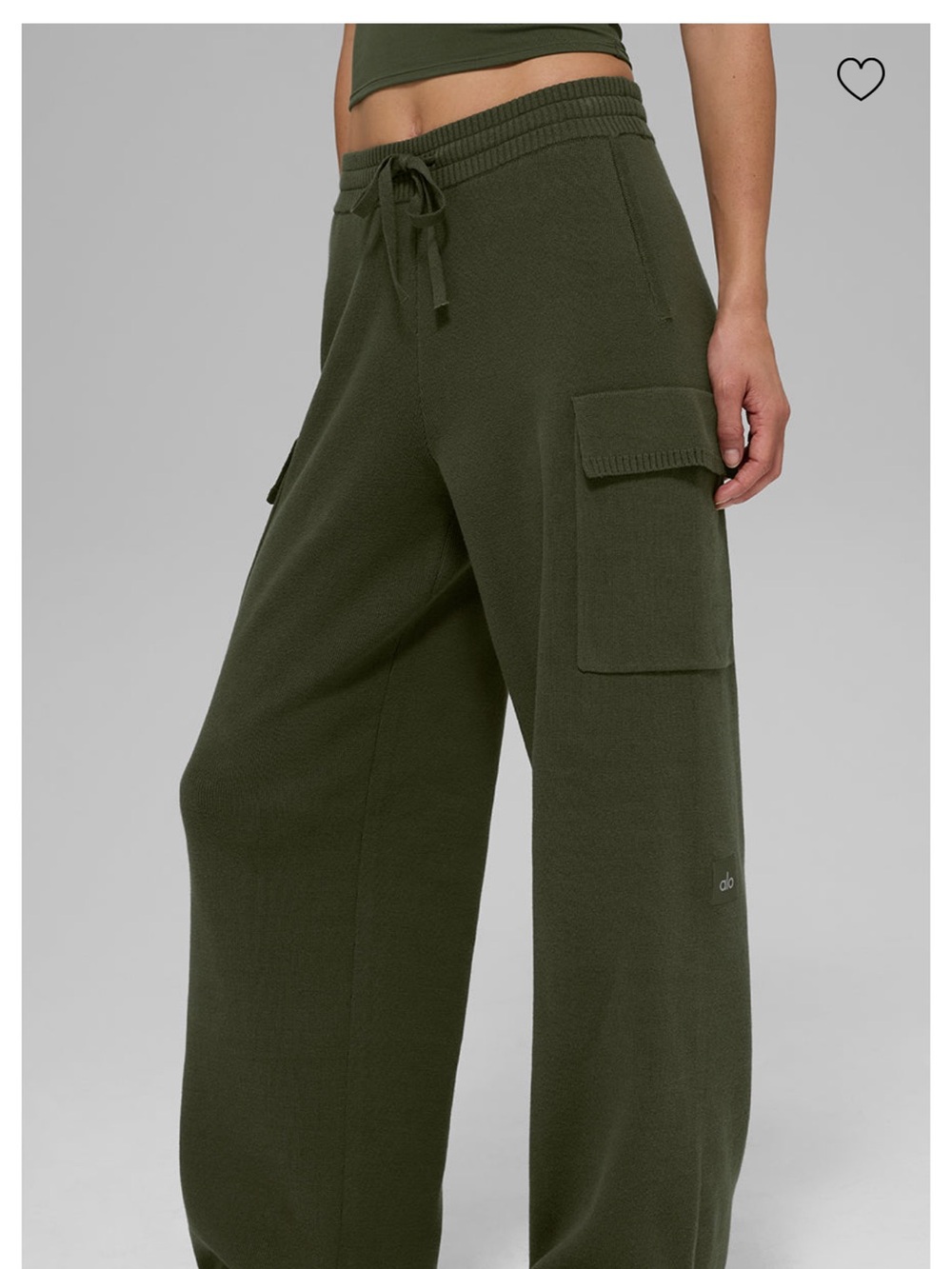 ALO Yoga Wide-Leg Pants in Olive Green - Picture 6 of 10